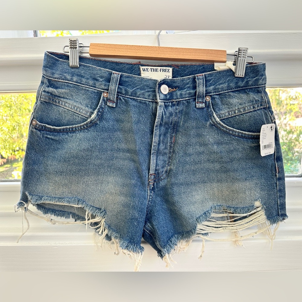 We The Free Distressed Blue Jean Shorts